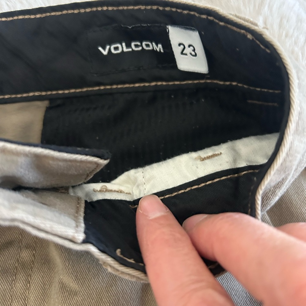 Boys Navy and Tan Volcom Chino pants - Picture 7 of 8